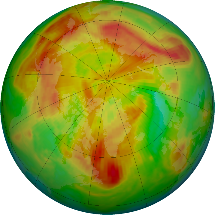 Arctic ozone map for 12 May 1985